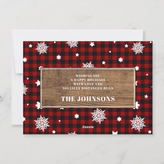 Rustic Specialized Oh Deer Photo Collage Feestdagenkaart (Achterkant)