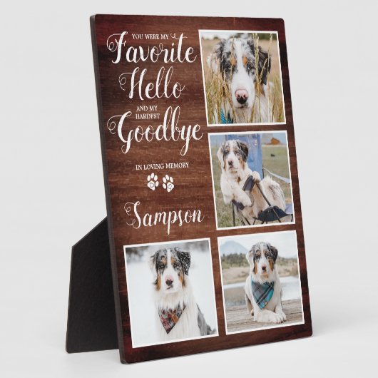Rustic Specialized Pet Memorial Photo Collage Fotoplaat (Zijkant)