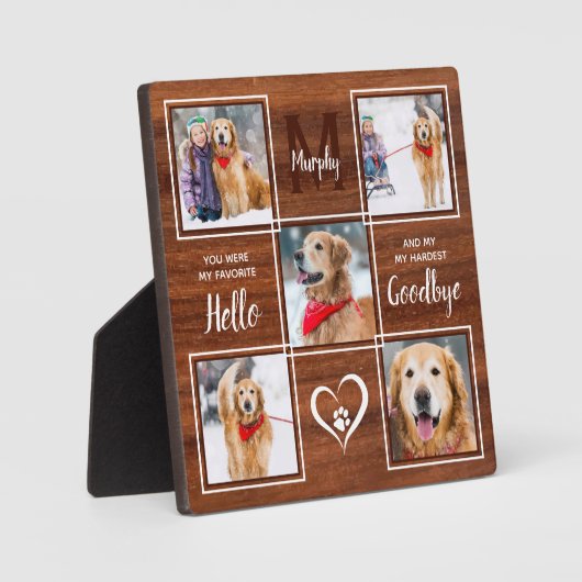 Rustic Specialized Pet Memorial Photo Collage Fotoplaat (Voorkant)