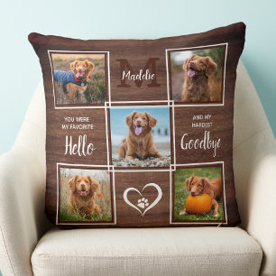 Rustic Specialized Pet Memorial Photo Collage Kussen