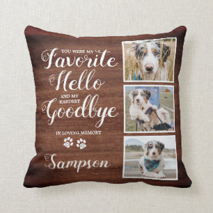 Rustic Specialized Pet Memorial Photo Collage Kussen