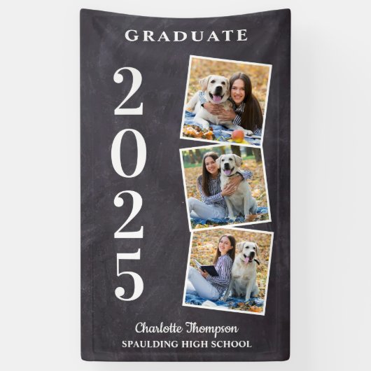 Rustic Specialized Photo Collage Afstuderen Spandoek (Verticaal)