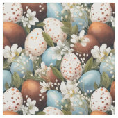 Rustic Speckled Easter Eggs & Spring Flowers  Stof (Close Up)