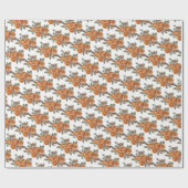 Rustic Spiced Oranje Pattern Cadeaupapier (Vlak)