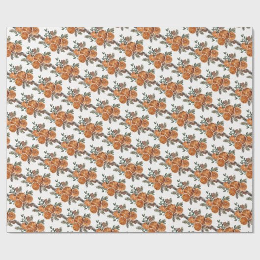 Rustic Spiced Oranje Pattern Cadeaupapier (Vlak)