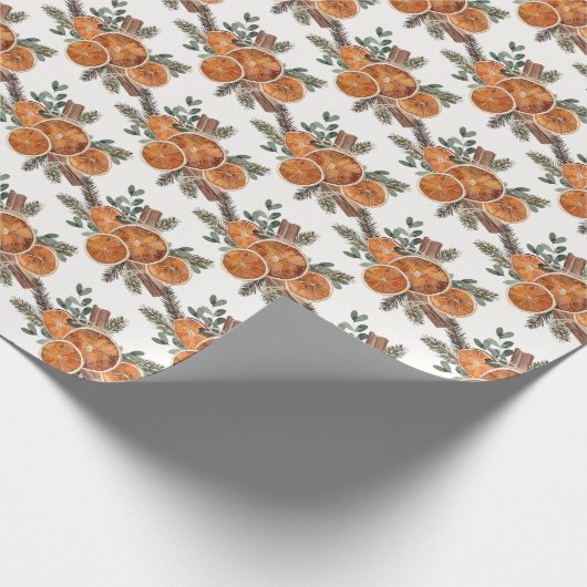 Rustic Spiced Oranje Pattern Cadeaupapier (Hoek)