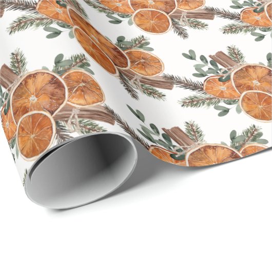 Rustic Spiced Oranje Pattern Cadeaupapier (Rol Hoek)