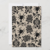 Rustic Spider Damask Halloween Uitnodiging (Achterkant)