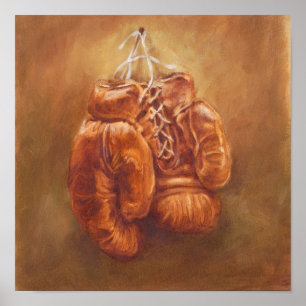 Rustic Sports   Boxing Glove Poster