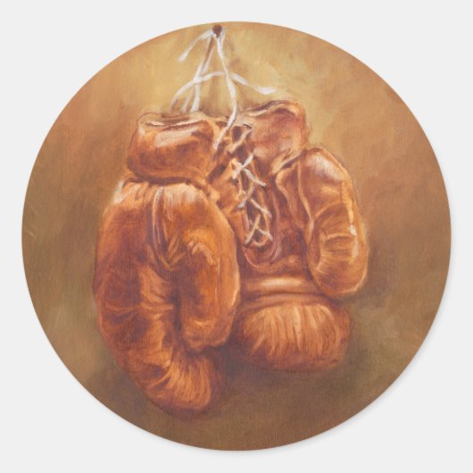 Rustic Sports | Boxing Glove Ronde Sticker (Voorkant)