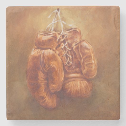 Rustic Sports | Boxing Glove Stenen Onderzetter (Voorkant)
