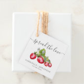 Rustic Spread the Love Strawberry Jam Kraft Paper Bedankjes Labels (In situ)