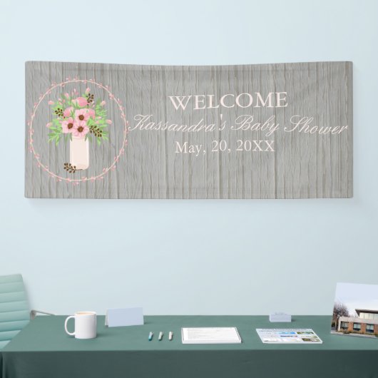 Rustic Spring Bouquet Baby shower Banner (Beurs)