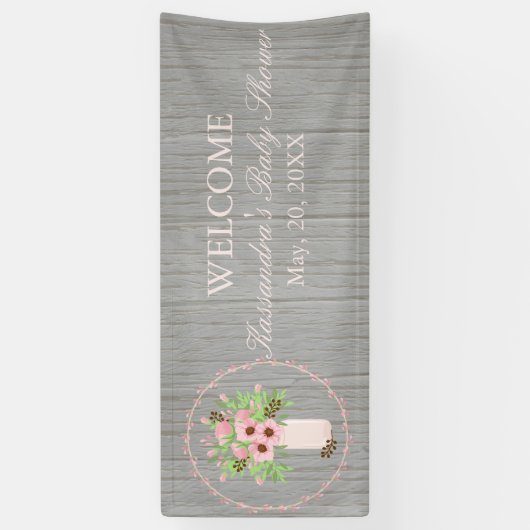 Rustic Spring Bouquet Baby shower Banner (Verticaal)