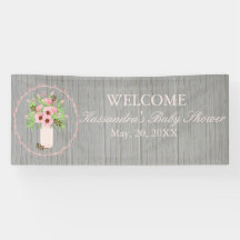 Rustic Spring Bouquet Baby shower Banner