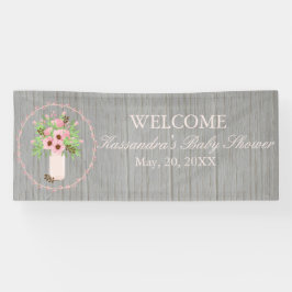 Rustic Spring Bouquet Baby shower Banner