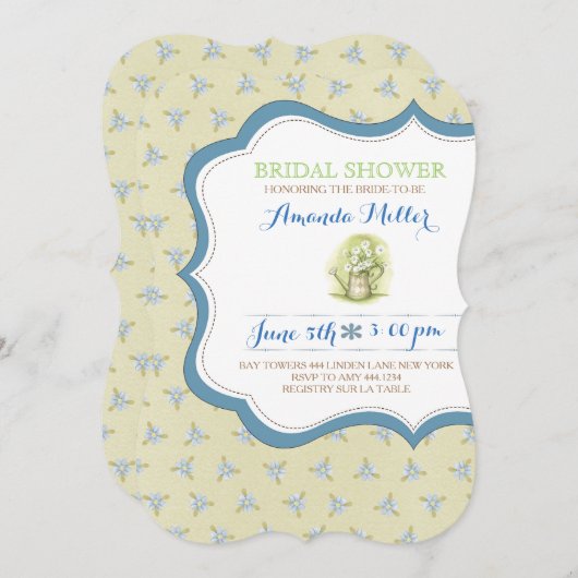 Rustic Spring Daisy Bridal Shower Invitations Kaart (Voorkant / Achterkant)