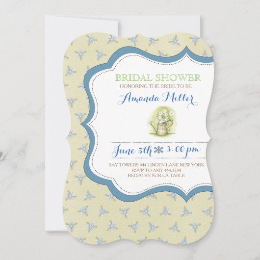 Rustic Spring Daisy Bridal Shower Invitations Kaart (Voorkant)