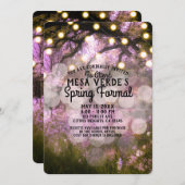 Rustic Spring Enchanted Forest Lights Spring Prom Kaart (Voorkant / Achterkant)