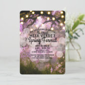 Rustic Spring Enchanted Forest Lights Spring Prom Kaart (Staand voorkant)