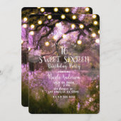 Rustic Spring Enchanted Forest Lights Sweet 16 Kaart (Voorkant / Achterkant)