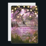 Rustic Spring Enchanted Forest Lights Sweet 16 Kaart<br><div class="desc">Enchanted Forest Tree Invitations. Aanpassen voor elke gebeurtenis.</div>