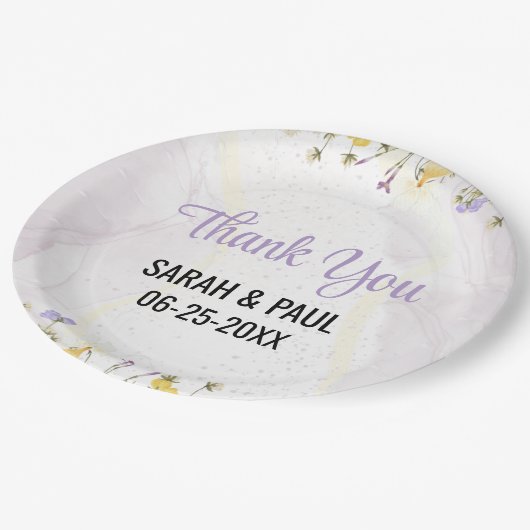 Rustic Spring Floral Elegant wedding Papieren Bordje (Gekanteld)