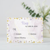 Rustic Spring Floral Elegant wedding RSVP card (Staand voorkant)
