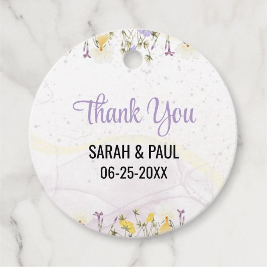 Rustic Spring Floral Elegante bruiloft Bedankjes Labels (Voorkant)