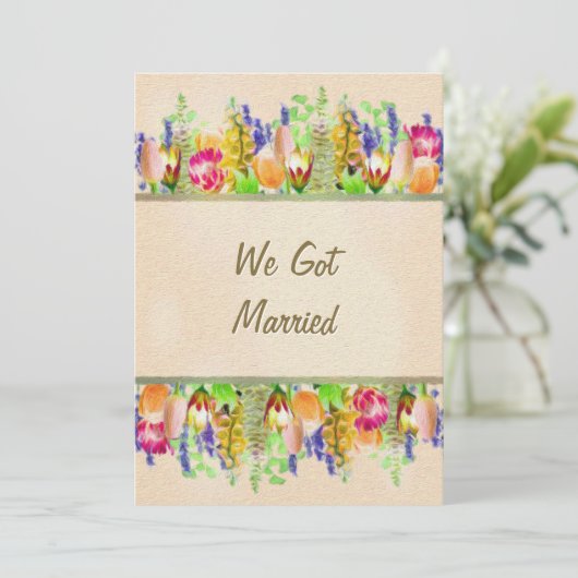 Rustic Spring Floral Marriage Announding Aankondiging (Staand voorkant)