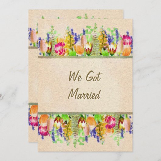 Rustic Spring Floral Marriage Announding Aankondiging (Voorkant / Achterkant)