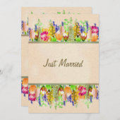 Rustic Spring Floral net getrouwd Aankondiging (Voorkant / Achterkant)