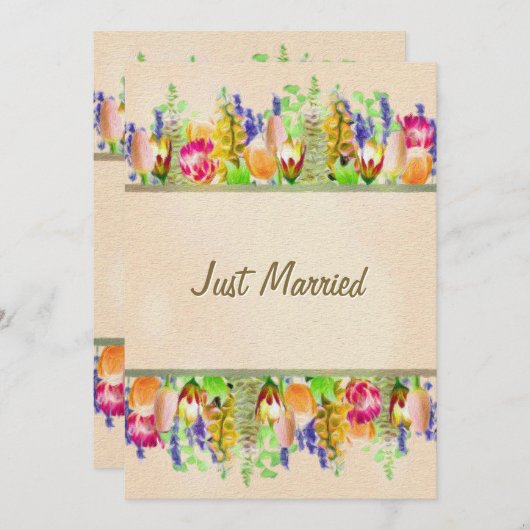 Rustic Spring Floral net getrouwd Aankondiging (Voorkant / Achterkant)