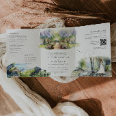 Rustic Spring Forest Wedding Drieluik Uitnodiging