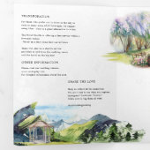 Rustic Spring Forest Wedding Drieluik Uitnodiging (Binnenzijde eerst)