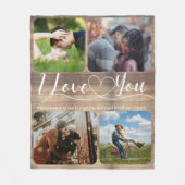 Rustic Spring Love Couples Fotocollage Fleece Deken (Voorkant)