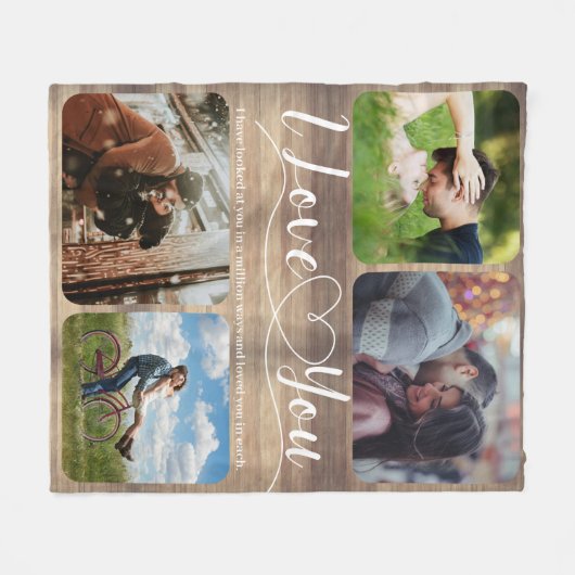 Rustic Spring Love Couples Fotocollage Fleece Deken (Voorkant (Horizontaal))