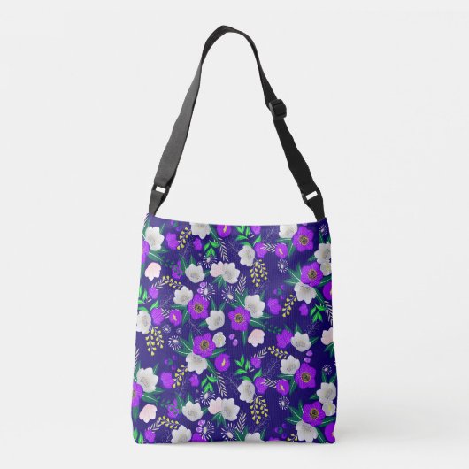 Rustic Spring Pansy Flowers Bouquet Crossbody Tas (Achterkant)