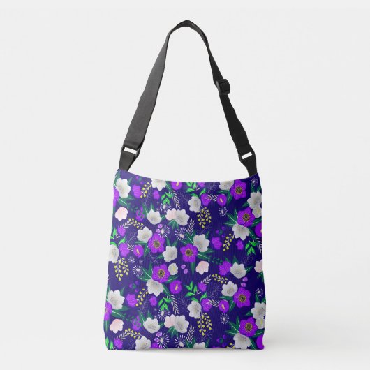 Rustic Spring Pansy Flowers Bouquet Crossbody Tas (Voorkant)
