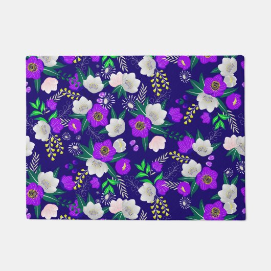 Rustic Spring Pansy Flowers Bouquet Deurmat (Voorkant)