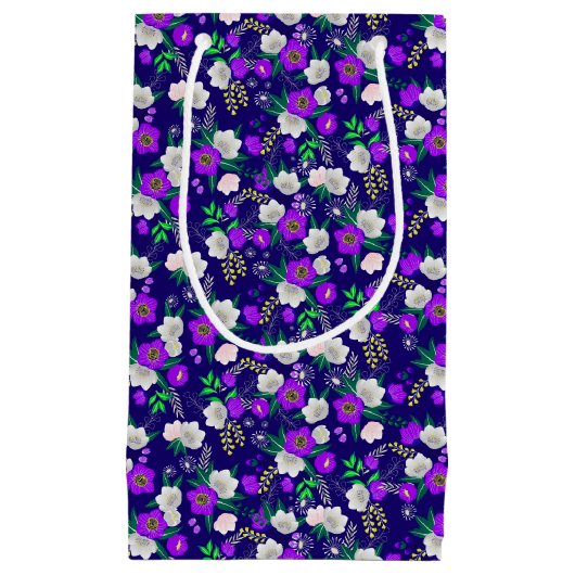 Rustic Spring Pansy Flowers Bouquet Klein Cadeauzakje (Voorkant)