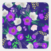 Rustic Spring Pansy Flowers Bouquet Vierkante Sticker (Voorkant)
