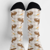 Rustic Spring Rabbits And Carrots Beige Gingham Sokken (Top)