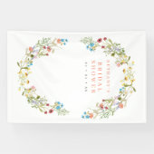 Rustic Spring Wild Flowers Bridal Foto achtergrond Spandoek (Horizontaal)