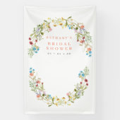 Rustic Spring Wild Flowers Bridal Foto achtergrond Spandoek (Verticaal)