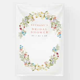 Rustic Spring Wild Flowers Bridal Foto achtergrond Spandoek