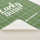 Rustic St Patrick's Day Green Play Family Name Sherpa Deken (3/4)