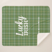 Rustic St Patrick's Day Green Play Family Name Sherpa Deken (Voorkant (horizontaal))