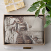 Rustic Stag Deer in Winter Decoupage Tissuepapier (Geschenk)