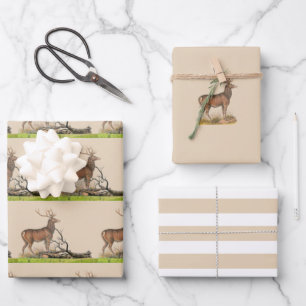Rustic Stag Deer Inpakpapier Vel